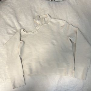 White shoulder cut out sweater from Abercrombie & Fitch